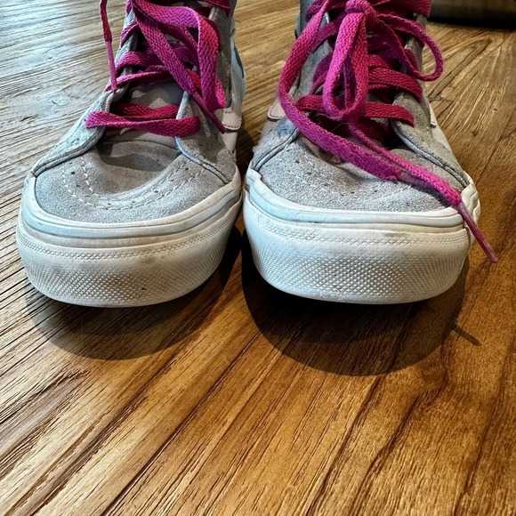 Vans High Top Suede Girls Zip Sneakers Pale Blue Sequin Unicorn - Picture 11 of 11